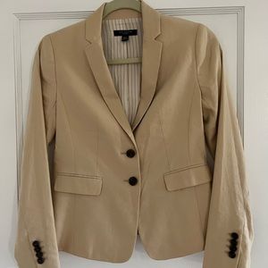 Ann Taylor Petite Blazer Tan Linen